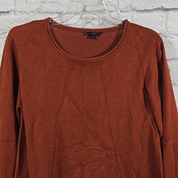 Hannah Women's Rust Sweater Pullover Pockets Soft Midweight Tunic Winter Warm M - Picture 2 of 9